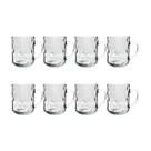 Kit 8 Canecas de Vidro Bubles Relevo Em Casa Tem 245ml