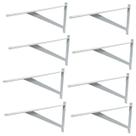 Kit 8 Cantoneiras Reforçadas Mão Francesa Branca 25cm x 18cm Novoletto