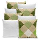 Kit 8 Capas de Almofadas Lisa e Estampada Piquet Favinho 40x40 C/ Zíper