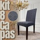 Kit 8 Capas de Cadeira Linha Gold Grega - Cinza