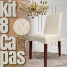 Kit 8 Capas de Cadeira Linha Gold Holandesa - Creme