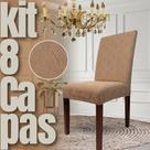 Kit 8 Capas de Cadeira Linha Gold Holandesa - Marrom/Caramelo Kit 8 Capas de Cadeira Linha Gold Holandesa - Marrom/Caramelo