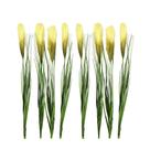 Kit 8 Capim com Pluma Verde Creme Planta Artificial Arranjo Florarte 85cm