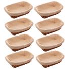 Kit 8 Cestas Porta Pão 24,5x17cm Lyor Plástico Rattan Tecido Mesa Posta Hotel Kit 8 Cestas Porta Pão 24,5x17cm Lyor Plástico Rattan Tecido Mesa Posta Hotel