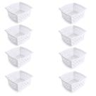 Kit 8 Cestinhos Empilháveis Multiuso Organizador Branco G