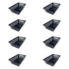 Kit 8 Cestinhos Organizador Multiuso Pequeno Vazado Com Alças Preto 29x19x8CM 3UD Kit 8 Cestinhos Organizador Multiuso Pequeno Vazado Com Alças Preto 29x19x8CM 3UD