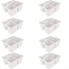 Kit 8 Cesto Cestinha Organizadora Multiuso Com alça Branco