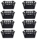 Kit 8 Cesto Multiuso Atenas Pequeno 25x15,5x29,5 Preto