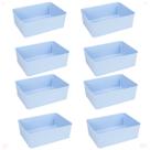 Kit 8 Cesto Multiuso Decorativo Azul 19x13,5x6,5Cm