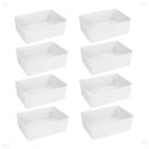Kit 8 Cesto Multiuso Decorativo Branco 19x13,5x6,5Cm