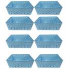 Kit 8 Cesto Multiuso Organizador Premium Azul 123Organizei Kit 8 Cesto Multiuso Organizador Premium Azul 123Organizei