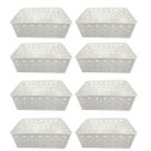 Kit 8 Cesto Multiuso Organizador Premium Branco123Organizei