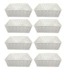 Kit 8 Cesto Multiuso Organizador Premium Branco123Organizei