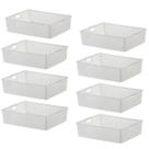 Kit 8 Cesto Organizador Multiuso Quadratta 27x11x8 Cm