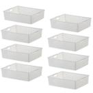 Kit 8 Cesto Organizador Multiuso Quadratta 27x21x8 Cm