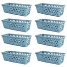 Kit 8 Cestos Multiuso Comprido Retangular Cinza 28x11x8 Cm 123Organizei