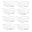 Kit 8 Cestos Multiuso Organizador Médio Transparente 20x15x6 Kit 8 Cestos Multiuso Organizador Médio Transparente 20x15x6