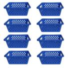 Kit 8 Cestos Organizadores Médio 1400 ML Azul 20x15x6cm