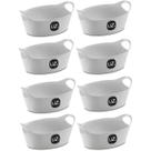 Kit 8 Cestos Plus M Branco Plástico Resistente Alça 28x12cm