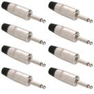 Kit 8 Conector P10 Mono Blindado Nys225s Rean By Neutrik
