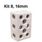 Kit 8 Conectores Porcelana Tripolar Fio 10 E 16mm Chuveiro