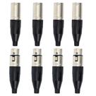 Kit 8 Conectores XLR 3 Polos Amphenol 4 AC3F Fêmea + 4 AC3MM Macho Profissional Kit 8 Conectores XLR 3 Polos Amphenol 4 AC3F Fêmea + 4 AC3MM Macho Profissional