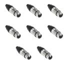 Kit 8 Conectores Xlr Canon Femea Metal 3 Pinos Resistente Mxt Profissional
