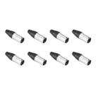 Kit 8 Conectores Xlr Canon Macho 3 Pinos Metálico Profissional Seetronic