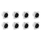 Kit 8 Conectores Xlr Canon Macho Painel Metálico 3 Pinos RX3MD-NT Roxtone