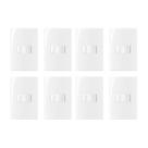 Kit 8 conjunto interruptor simples 4x2 10a 250v com placa margirus sleek branco