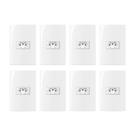Kit 8 conjunto tomada horizontal 4x2 10a 2p+t 250v com placa margirus sleek branco