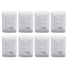 Kit 8 conjuntor interruptor paralelo 3 teclas 6a 250v tramontina aria branco com placa Kit 8 conjuntor interruptor paralelo 3 teclas 6a 250v tramontina aria branco com placa