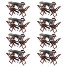 Kit 8 Conjuntos de Mesa com 4 Cadeiras de Madeira Dobravel 120x70 Imbuia Kit 8 Conjuntos de Mesa com 4 Cadeiras de Madeira Dobravel 120x70 Imbuia