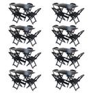 Kit 8 Conjuntos de Mesa com 4 Cadeiras de Madeira Dobravel 120x70 Preto Kit 8 Conjuntos de Mesa com 4 Cadeiras de Madeira Dobravel 120x70 Preto