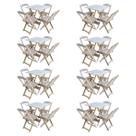 Kit 8 Conjuntos de Mesa com 4 Cadeiras de Madeira Dobravel 70x70 sem Pintura/crua
