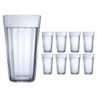 Kit 8 Copo Americano Vidro Long Drink 345ml Cristal Nadir