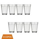 Kit 8 Copo Americano Vidro Transparente 300ml Cerveja Nadir