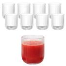 Kit 8 Copos Baixo De Vidro Versalhes Grafiatto Transparente Canelado 270ml