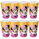 Kit 8 Copos Festa Infantil Melamina Rosa Minnie Disney 300ml - Tuut