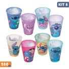 Kit 8 copos Stitch 280 ml para lembrancinhas de aniversário colecionável reutilizável resistente