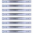 Kit 8 Corrediças Telescópicas de 35cm (14") Zincada 4 Pares
