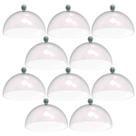 Kit 8 Cúpulas de Plástico 30cm Bolos Tortas Doces Padaria Café Hotel Verde Menta Crippa
