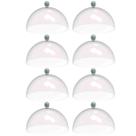Kit 8 Cúpulas Plástico 25cm Bolos Tortas Doces Pratos Verde Menta Bubble Crippa
