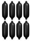 Kit 8 Defensa Inflável Polyform Preta G3 14,5X51,5 cm Lancha