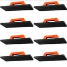 Kit 8 Desempenadeira Plástica para Reboco Massa Corrida Argamassa PVC 21x38 cm Corrugada Preta