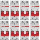 Kit 8 Disjuntor Steck 50A Curva C SDD62C50 2 polos 3ka