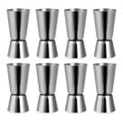 Kit 8 Dosador Inox Bebidas Duplo 25ml 50ml Medidor Drink Gin