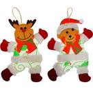 Kit 8 Enfeites Decoração árvore De Natal Urso Rena Natalino