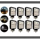 Kit 8 Faróis de Milha Luz de LED auxiliar 48 LEDs de 144W LE6721 Pickup Jeep Caminhonete trator