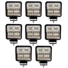 Kit 8 Farol de Milha Luz auxiliar LED 144W Jeep pickup trator Iluminação Noturna Neblina LE-6721